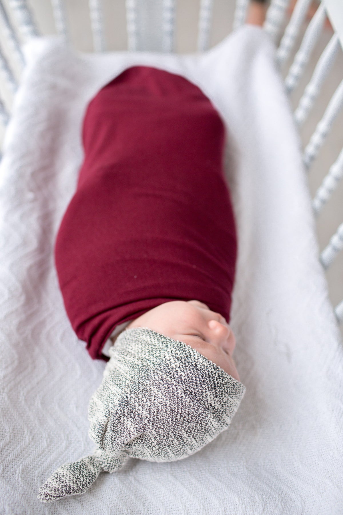 Copper Pearl Knit Swaddle Blanket - Ruby