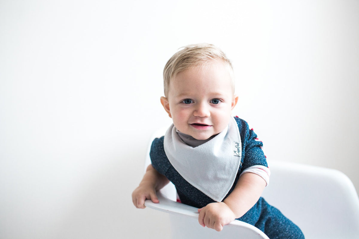 Baby Bandana Bibs - Grey Basics - Copper Pearl - 2