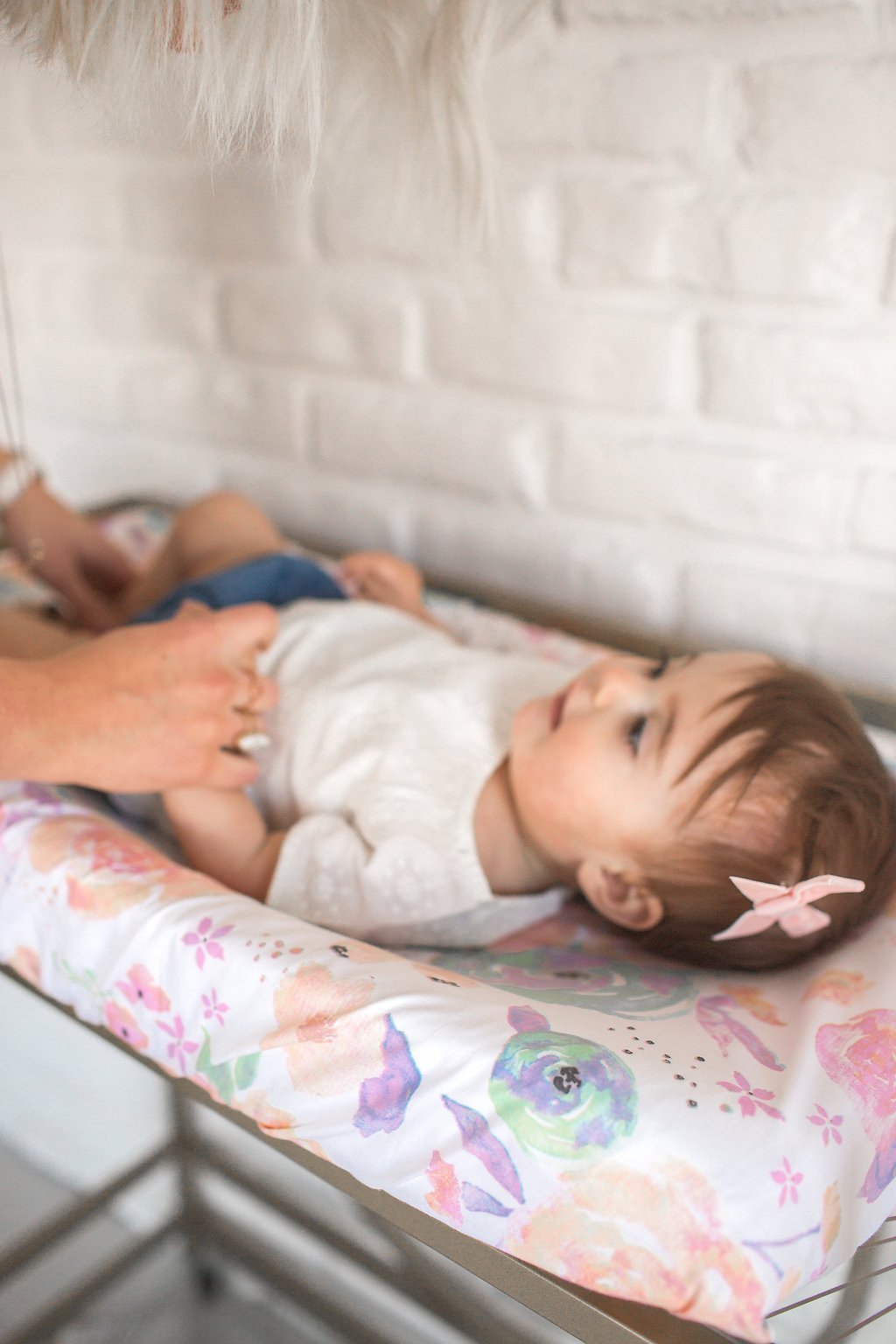 Copper Pearl Diaper Changing Pad Cover - Bloom