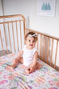 Copper Pearl Cotton Fitted Crib Sheet - Bloom