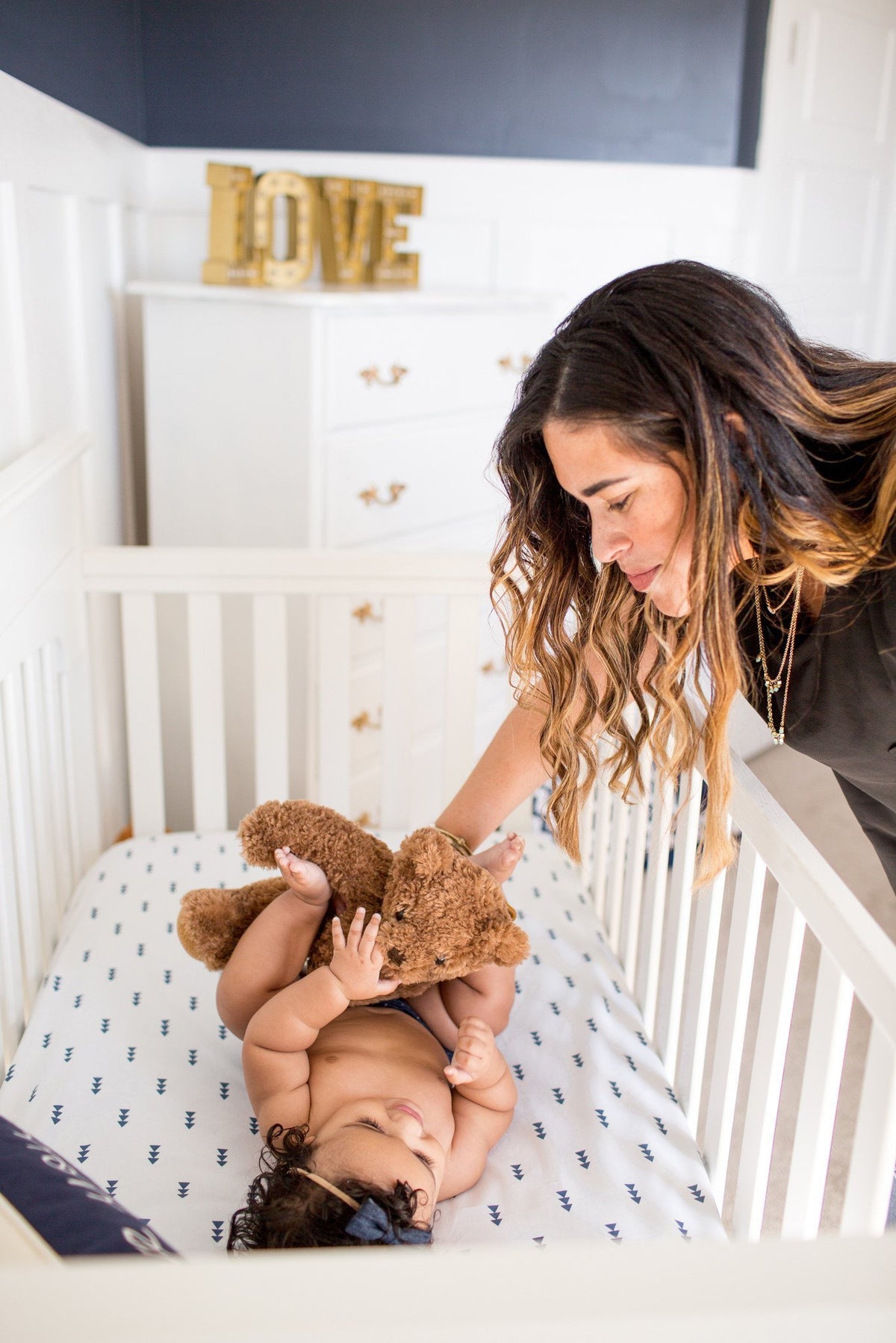 Cotton Fitted Crib Sheet - Dakota - Copper Pearl - 4