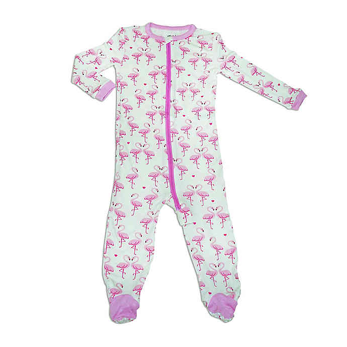 Silkberry Baby Footed Sleeper - Flamingo Love