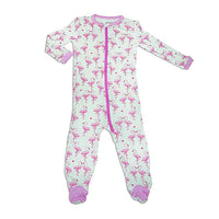 Silkberry Baby Footed Sleeper - Flamingo Love