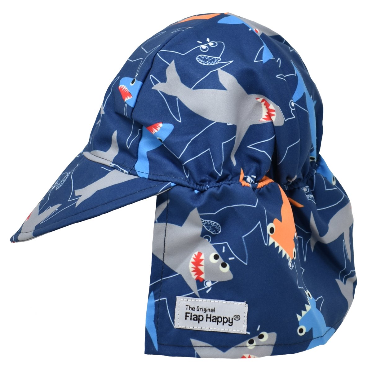 Flap Happy Original Flap Hat UPF 50+ - Shark Doodles