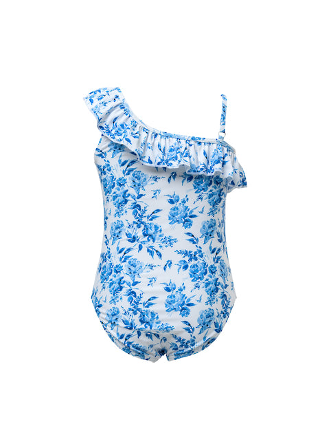 Snapper Rock COTTAGE FLORAL ONE SHOULDER FRILL SWIMSUIT