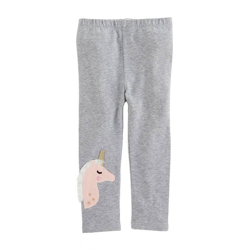 Mud Pie Gray Unicorn Leggings