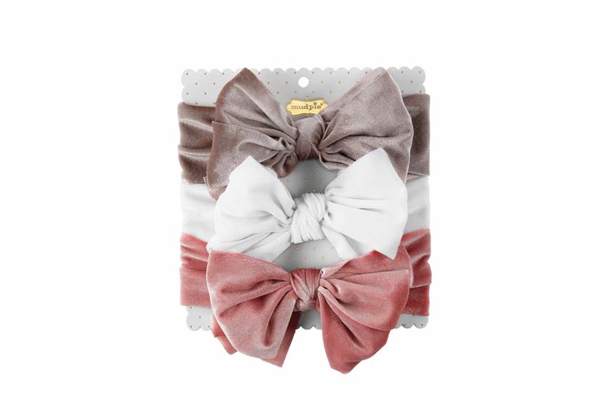 Mud Pie Grey Velvet Headband Set