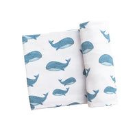 Angel Dear Swaddle Blanket- Blue Whales