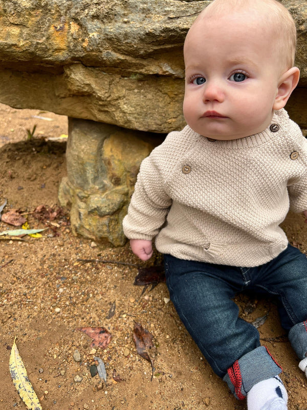 Me & Henry Morrison Baby Sweater | Cream