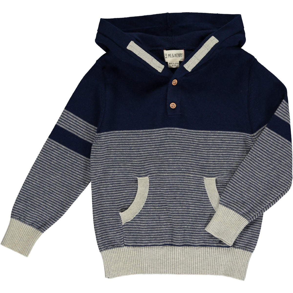 Me & Henry Hiker Hooded Sweater | Navy Multi