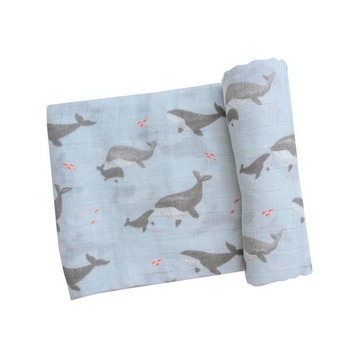 Angel Dear Multi Swaddle Blanket- Grey Whales