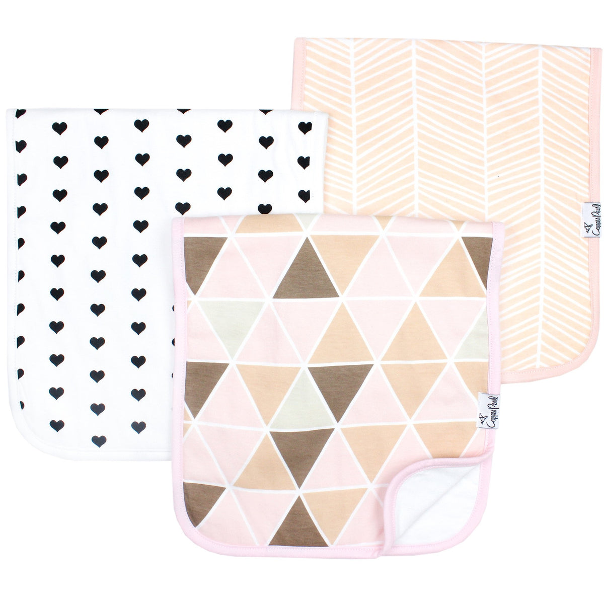 Copper Pearl Premium Burp Cloths - Blush