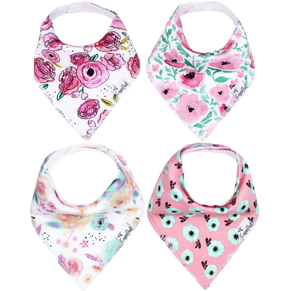 Copper Pearl Baby Bandana Bibs - Bloom