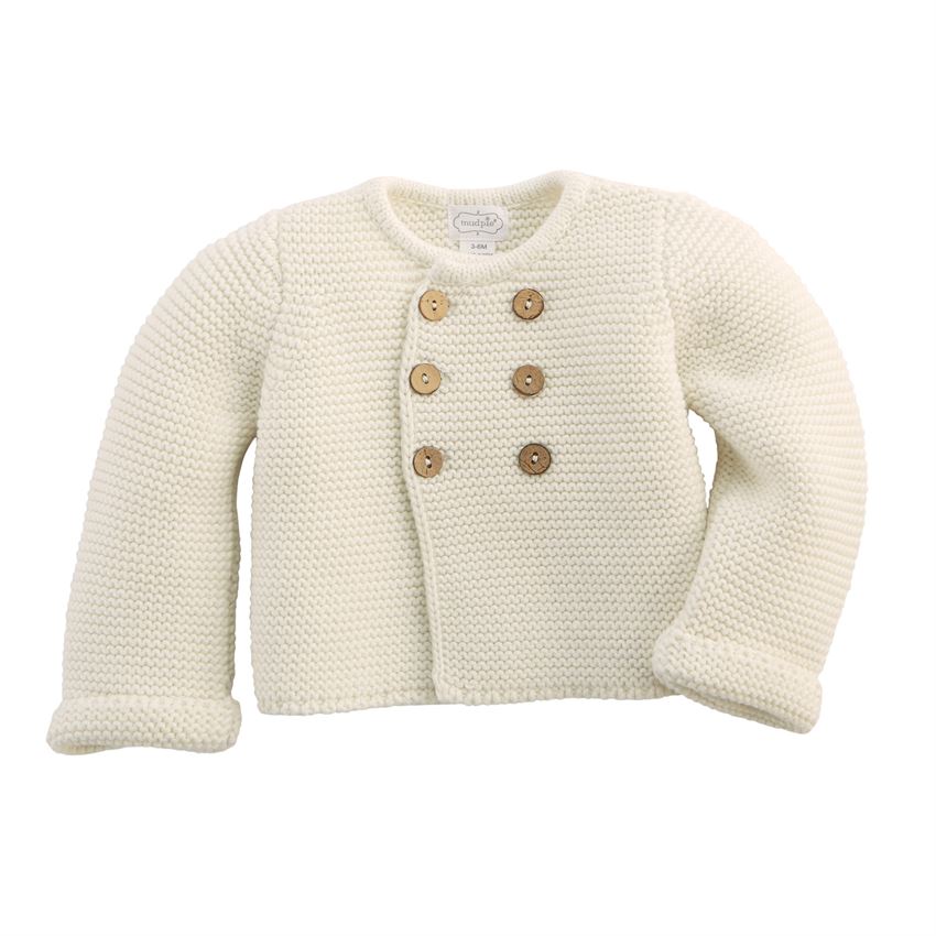 Mud Pie Ivory Knit Baby Cardigan