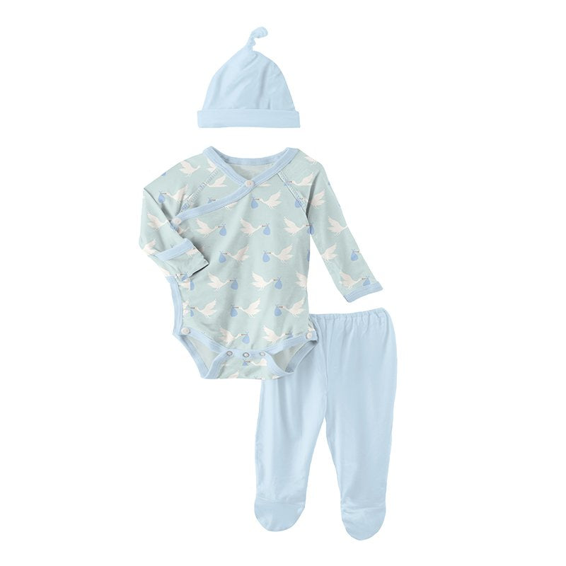 Kickee Pants Newborn Gift Set - Spring Sky Stork