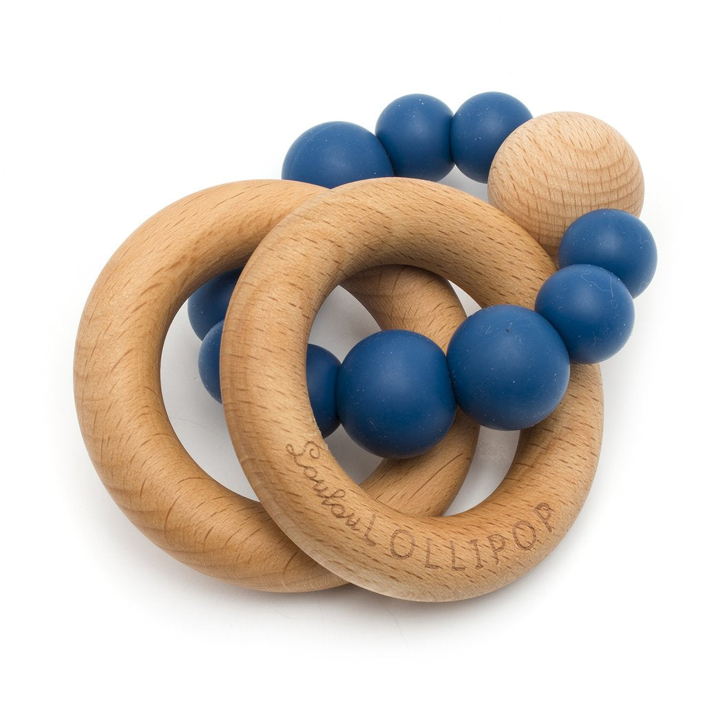 Loulou Lollipop Bubble Wood + Silicone Teether