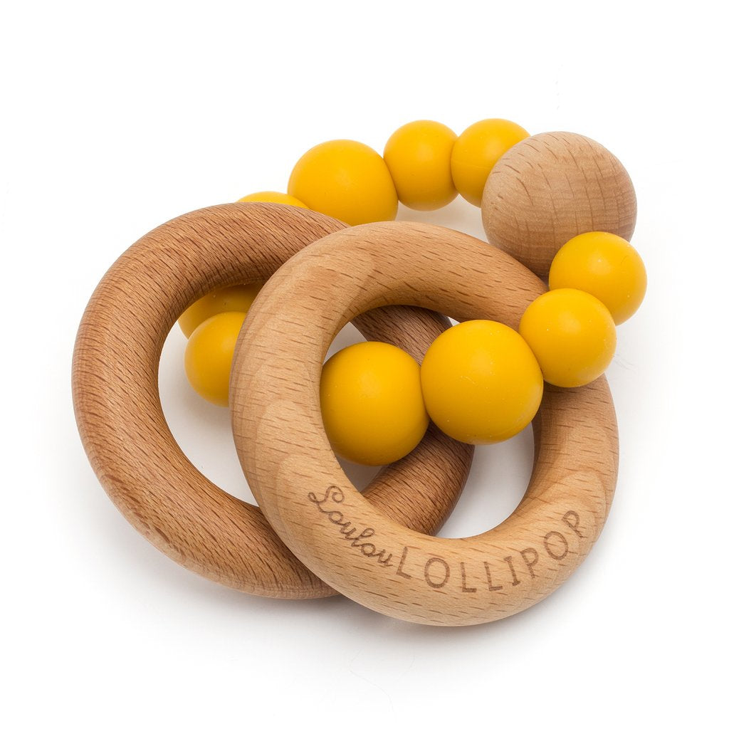 Loulou Lollipop Bubble Wood + Silicone Teether