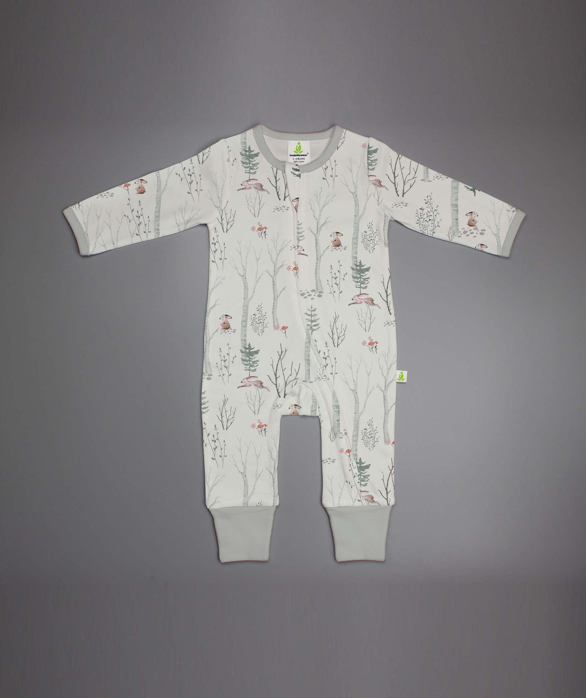 Imababywear Long Sleeve Zipsuit- Woodland