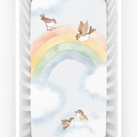 Rookie Humans Crib Sheet - Rainbows and Birds