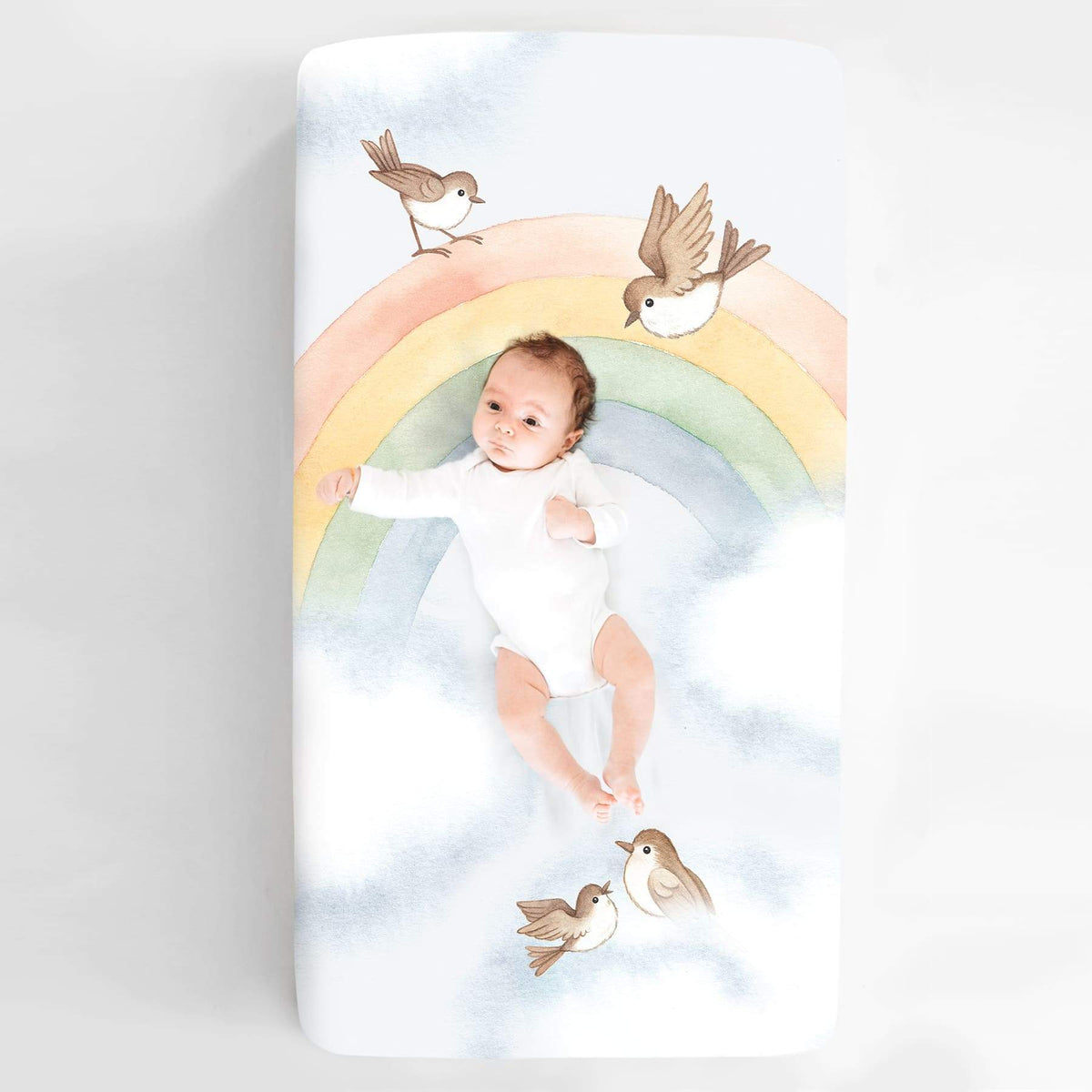 Rookie Humans Crib Sheet - Rainbows and Birds