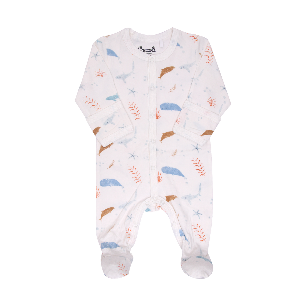 Coccoli Water Color Fish Print Footie