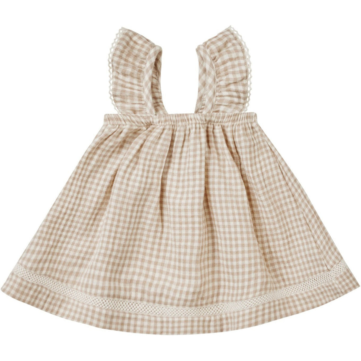 Quincy Mae Ruffle Tank Dress | Oat Gingham