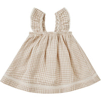 Quincy Mae Ruffle Tank Dress | Oat Gingham