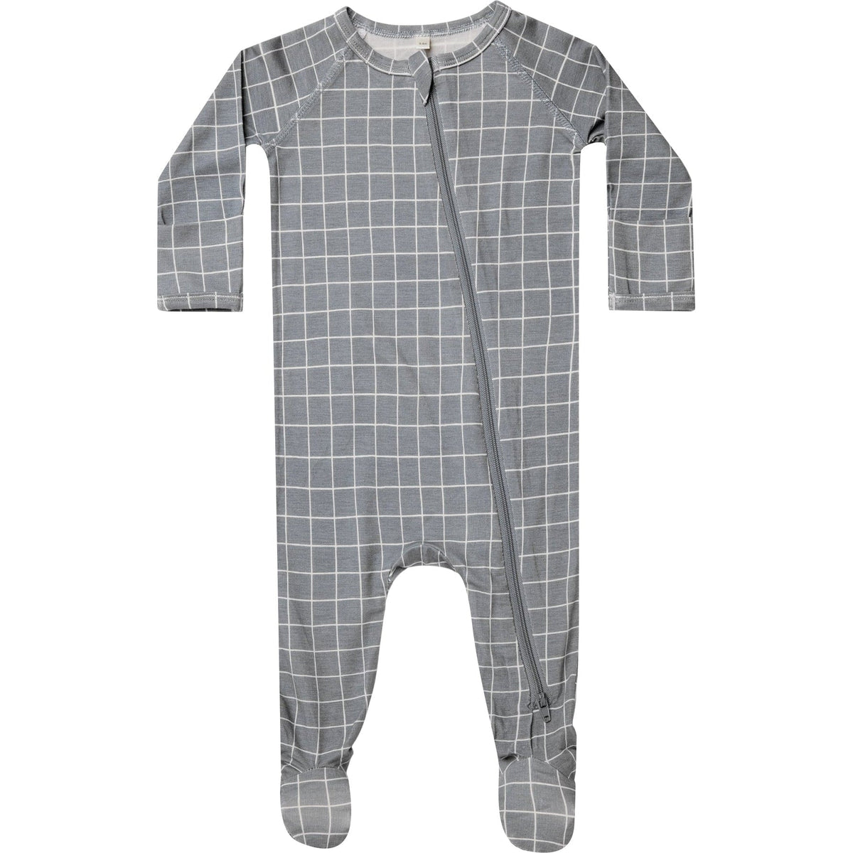 Quincy Mae Bamboo Zip Footie | Grid