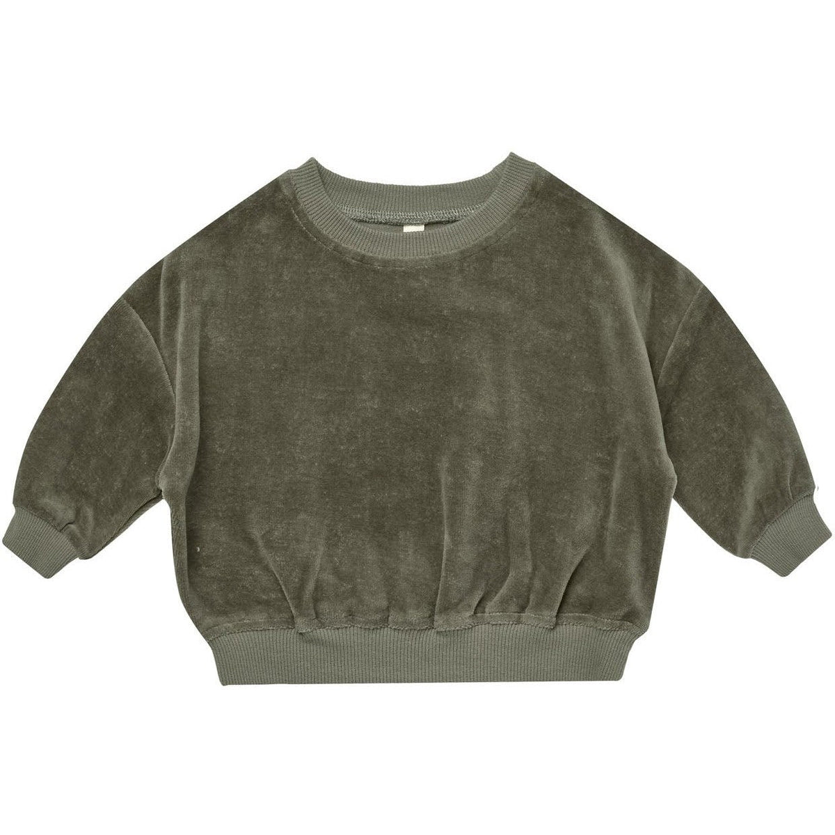 Quincy Mae Velour Relaxed Sweatshirt || Forest