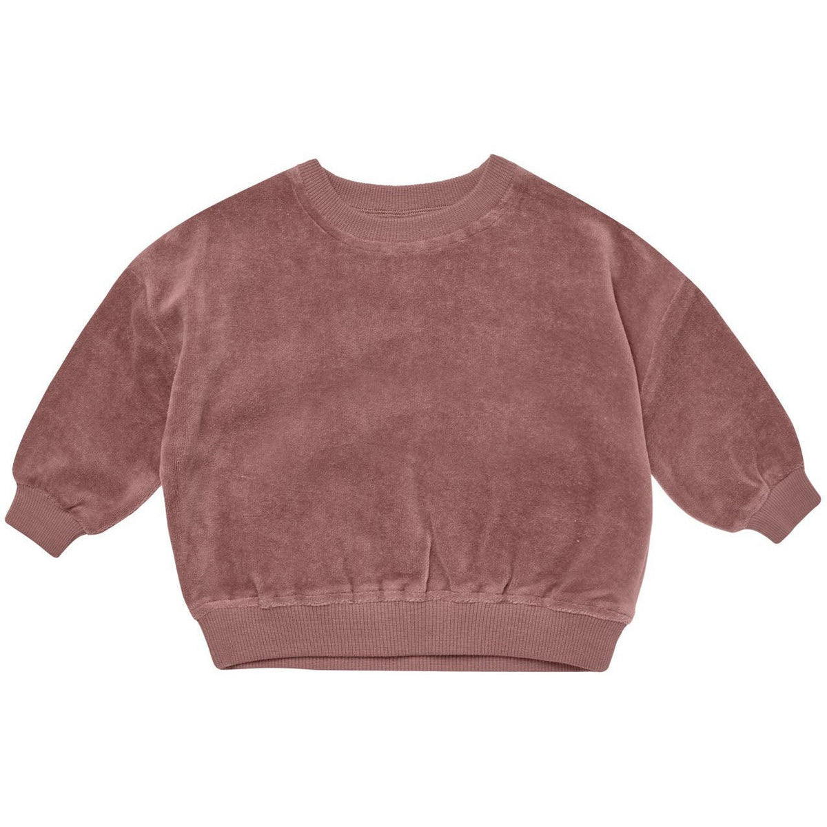 Quincy Mae Velour Relaxed Sweatshirt || Fig