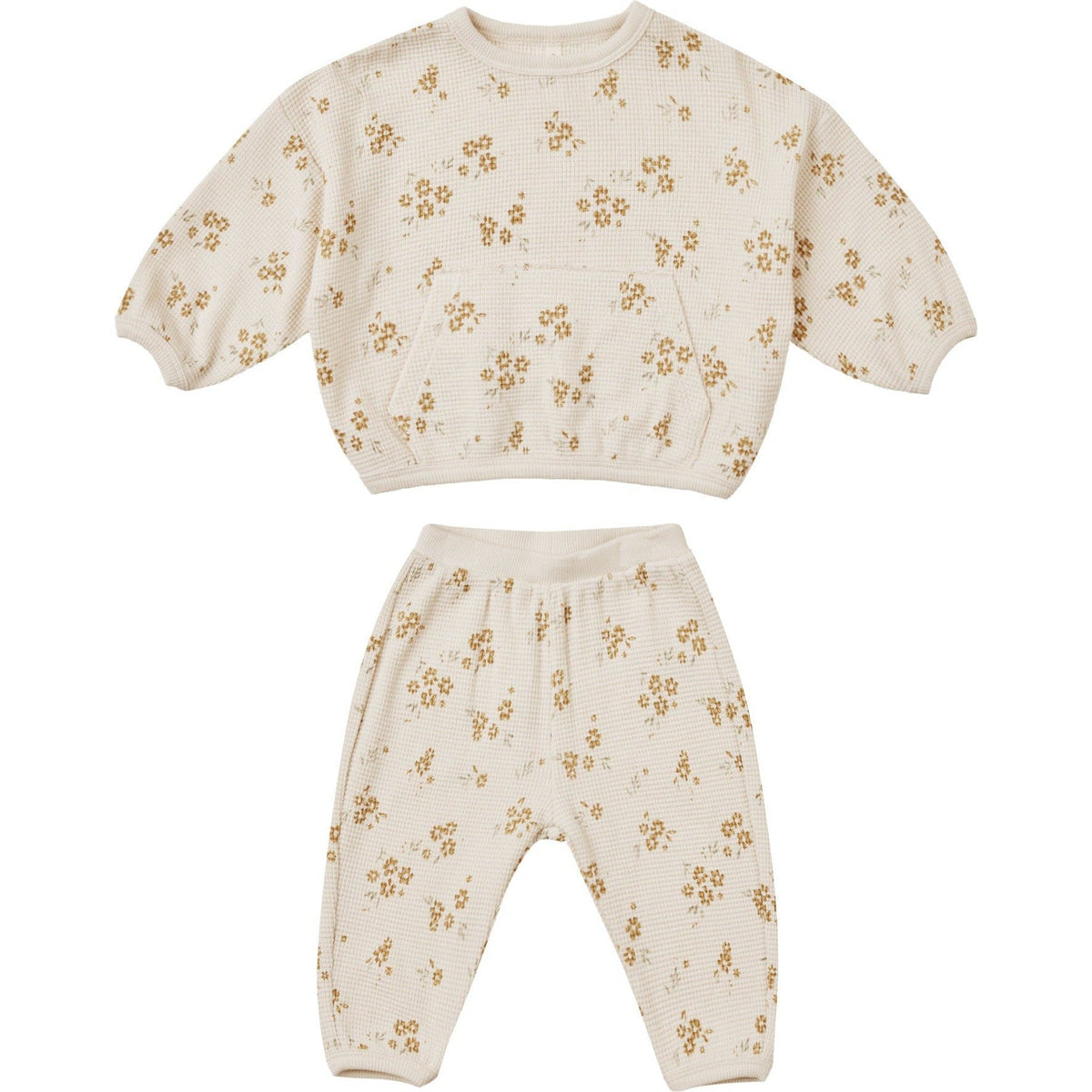 Quincy Mae Waffle Slouch Set | Honey Flower