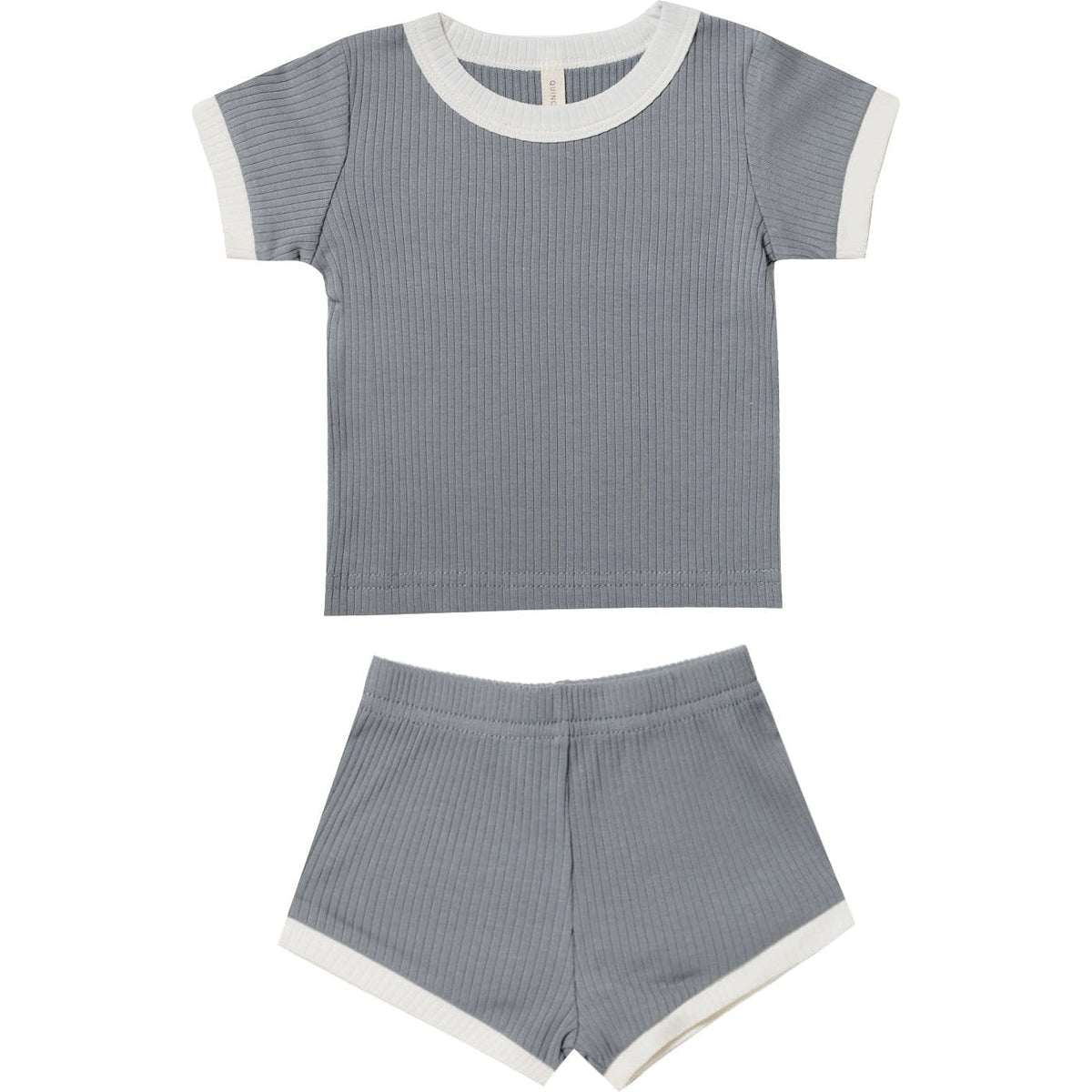 Quincy Mae Ribbed Shortie Set | Ocean