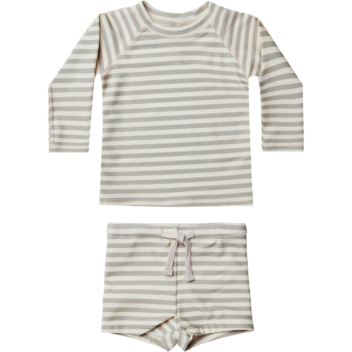 Quincy Mae Boys Rashguard + Short Set | Pistachio Stripe