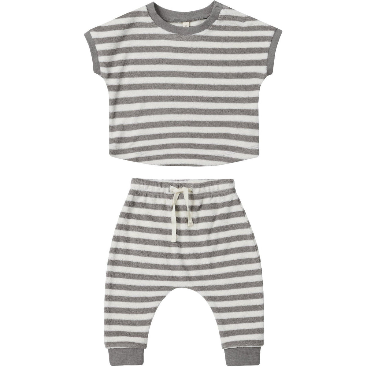 Quincy Mae Terry Tee + Pant Set | Retro Stripe