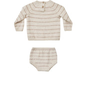 Quincy Mae Bailey Knit Set | Heathered Oat Stripe