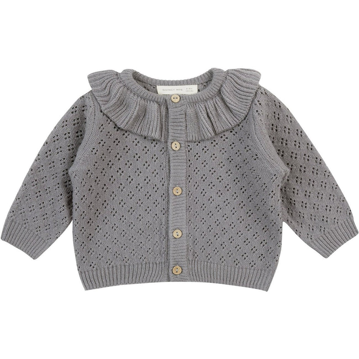 Quincy Mae Ruffle Collar Cardigan | Lagoon