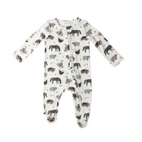 Angel Dear 2 Way Zipper Footie- Black & White Farm Animals