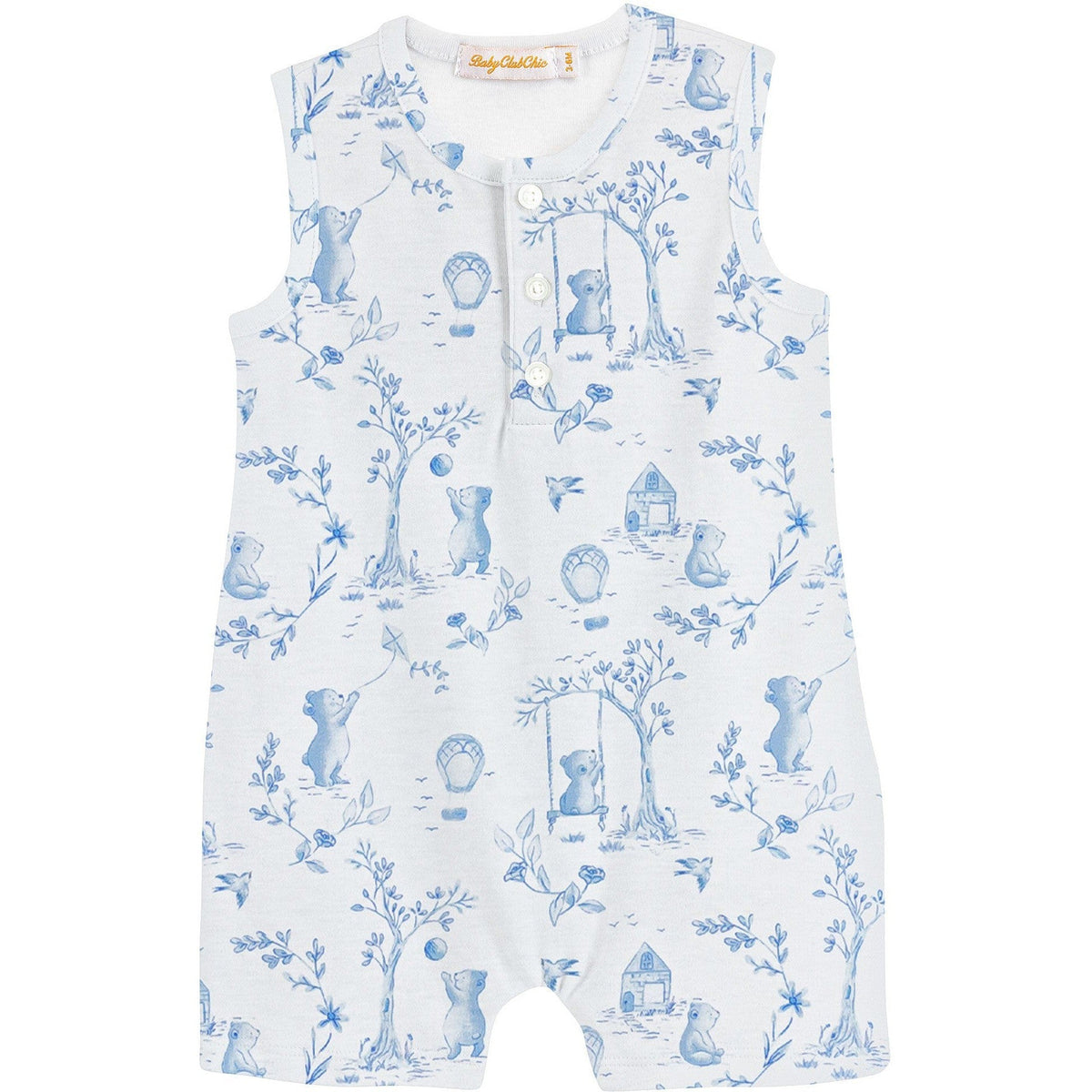 Baby Club Chic Toile De Jouy Blue Romper