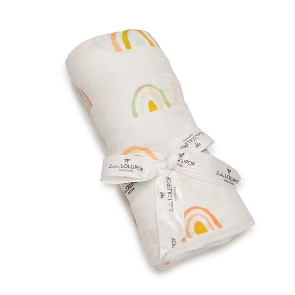 Loulou Lollipop Muslin Swaddle - Llama Rainbow