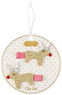 Mud Pie Reindeer Glitter Clips