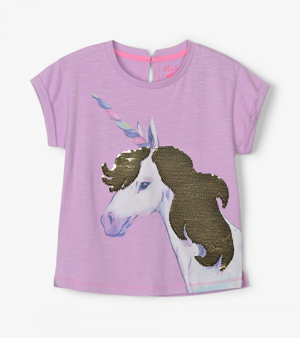 Hatley Flip Sequin Unicorn Graphic Tee