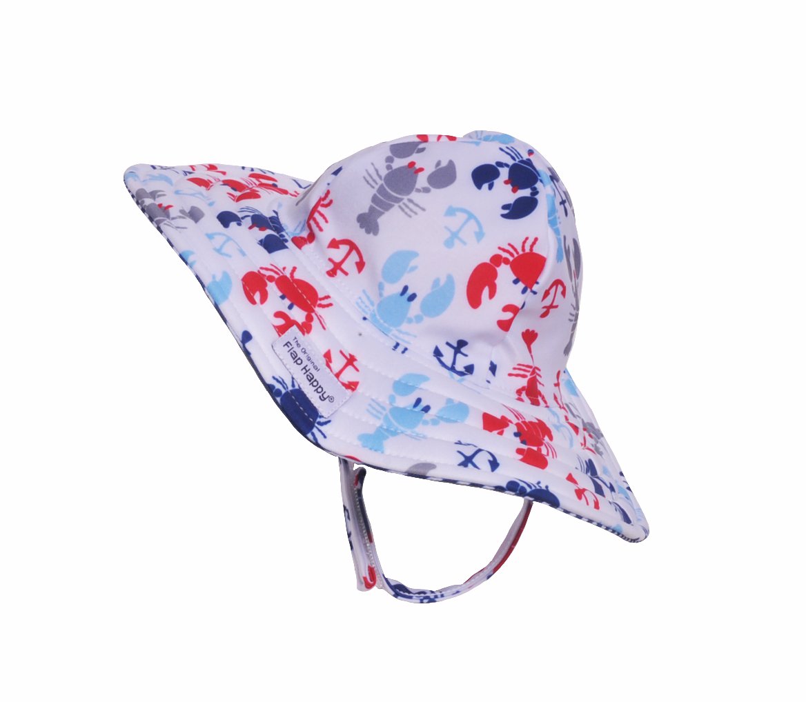 Flap Happy UPF 50+ Summer Slash Swim Hat - Crabby Lobster