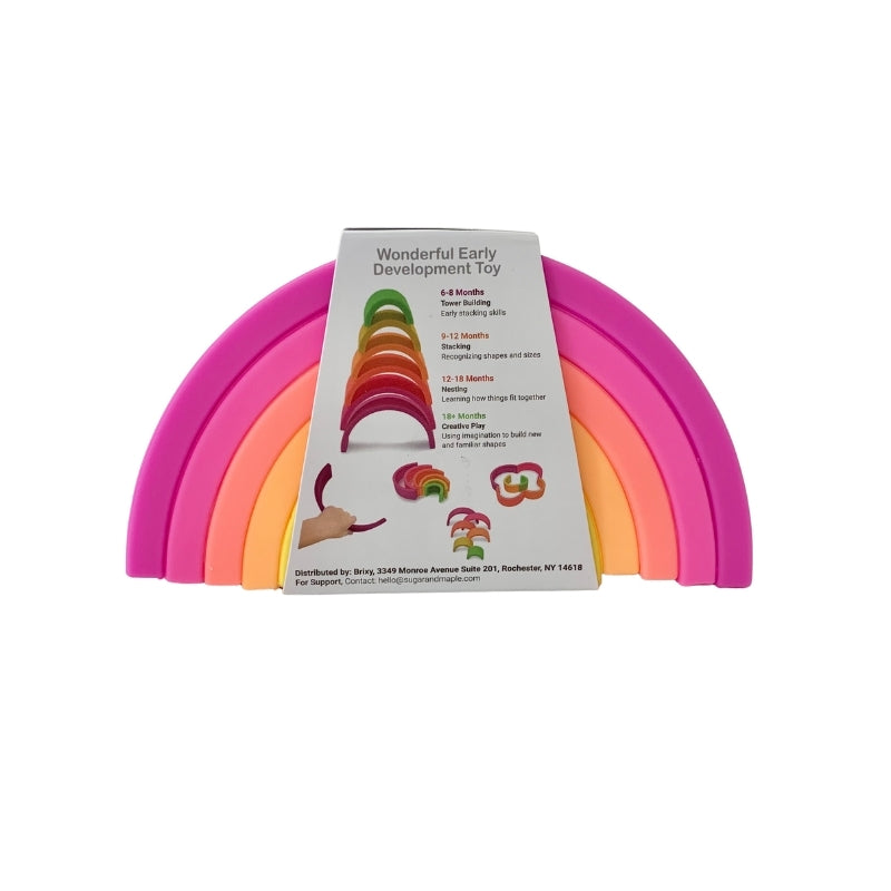 Sugar + Maple 6 piece Silicone Stacking Rainbow