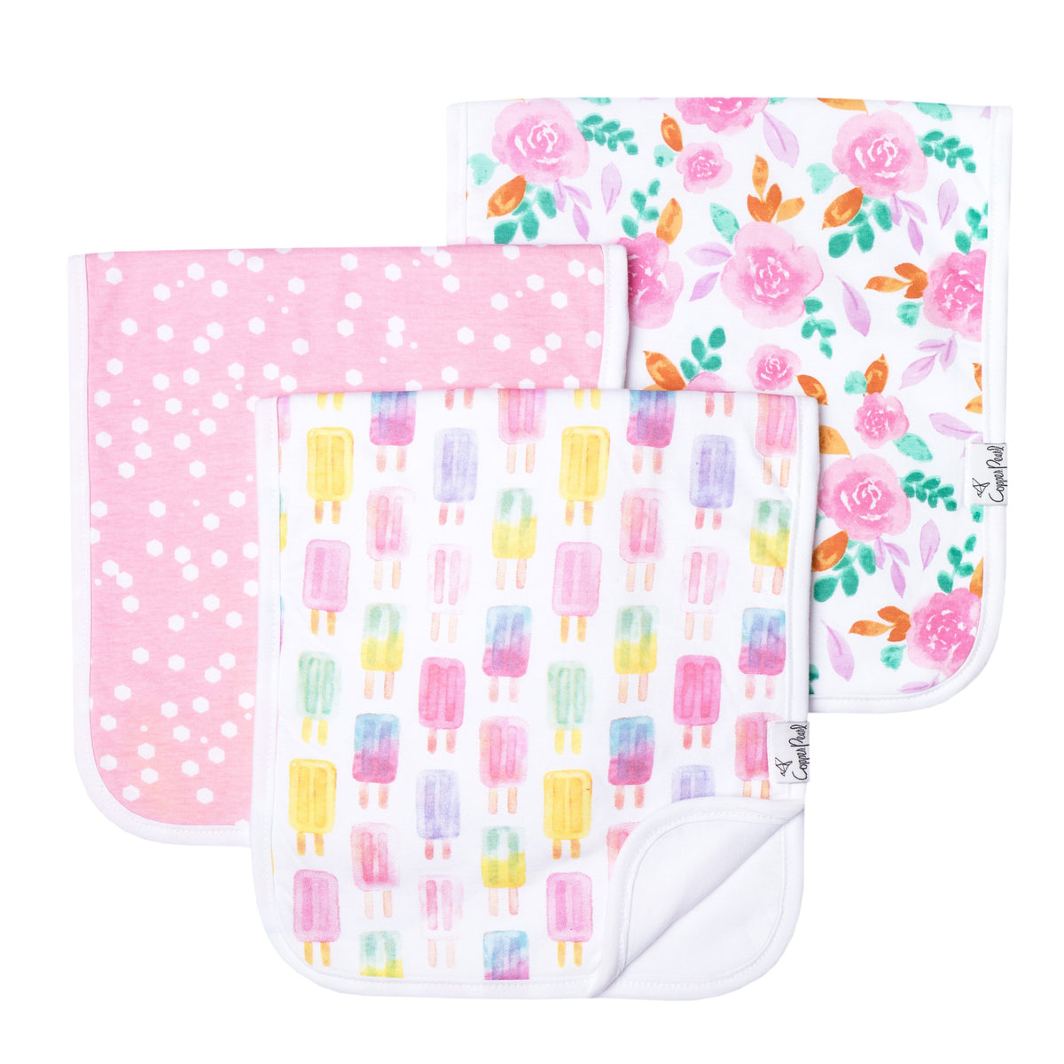 Copper Pearl Premium Burp Cloths - Summer