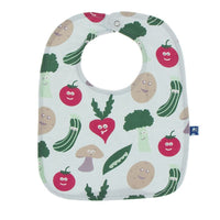 Kickee Pants Bib Set - Cherry Pie Takeout, Illusions Blue Happy Veggies & Seaport Pizza Slices