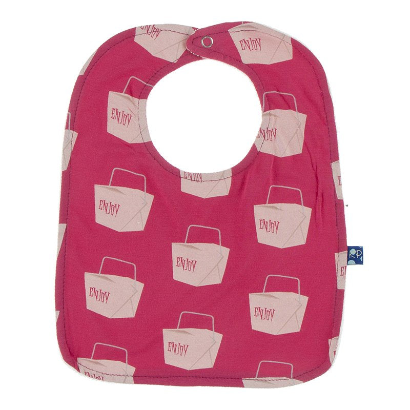 Kickee Pants Bib Set - Cherry Pie Takeout, Illusions Blue Happy Veggies & Seaport Pizza Slices