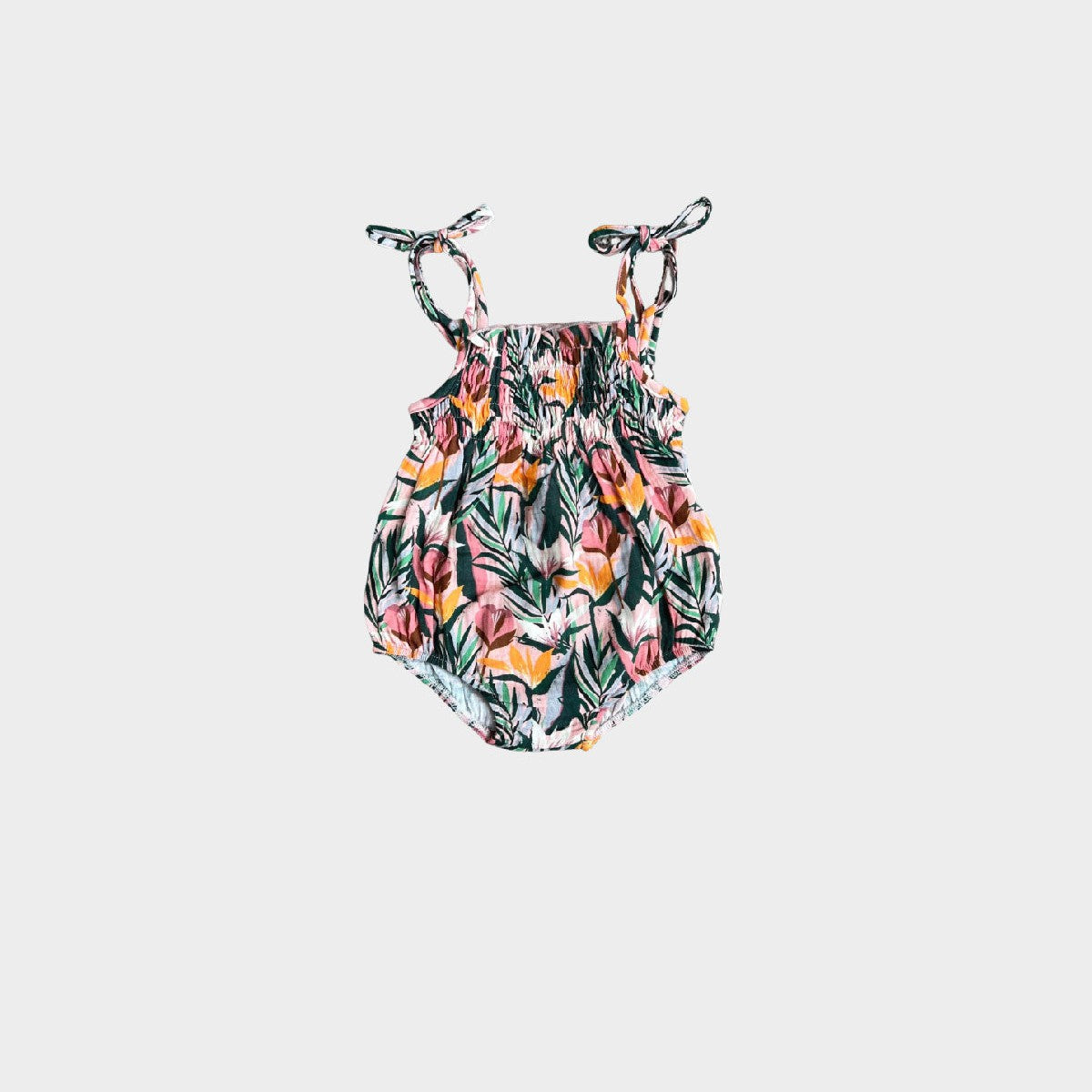 Baby Sprouts Tie-Smocked Bodysuit | Tropics