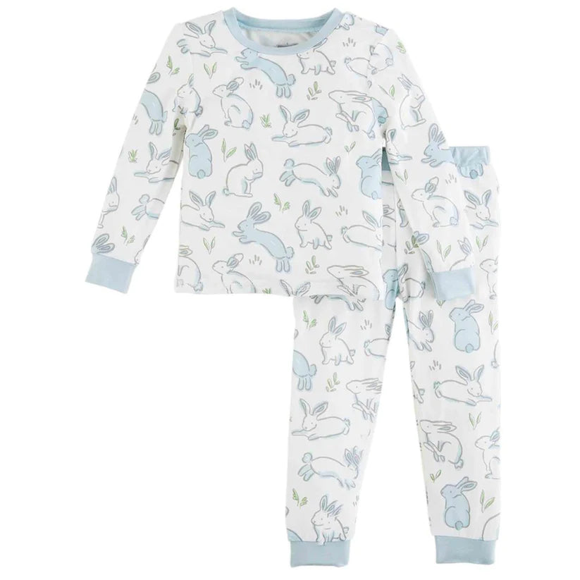 Mudpie Blue Bunny Pajamas Set 2 pc