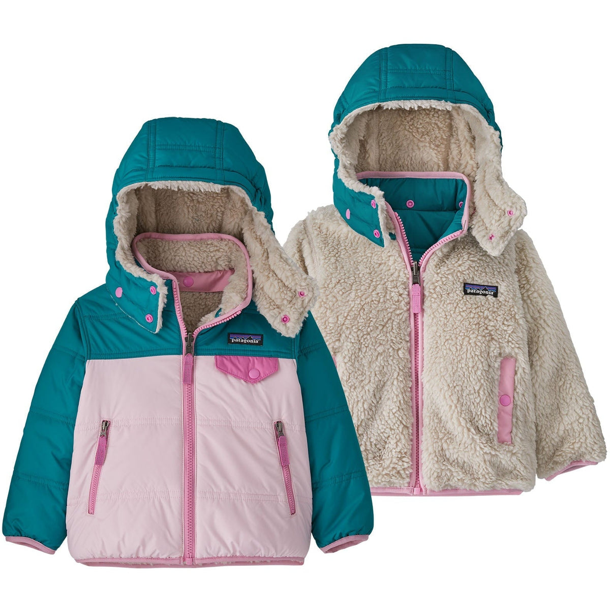 Patagonia Baby Reversible Tribbles Hoody | Peaceful Pink