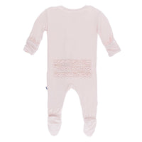 Kickee Pants Muffin Ruffle Zipper Footie - Macaroon